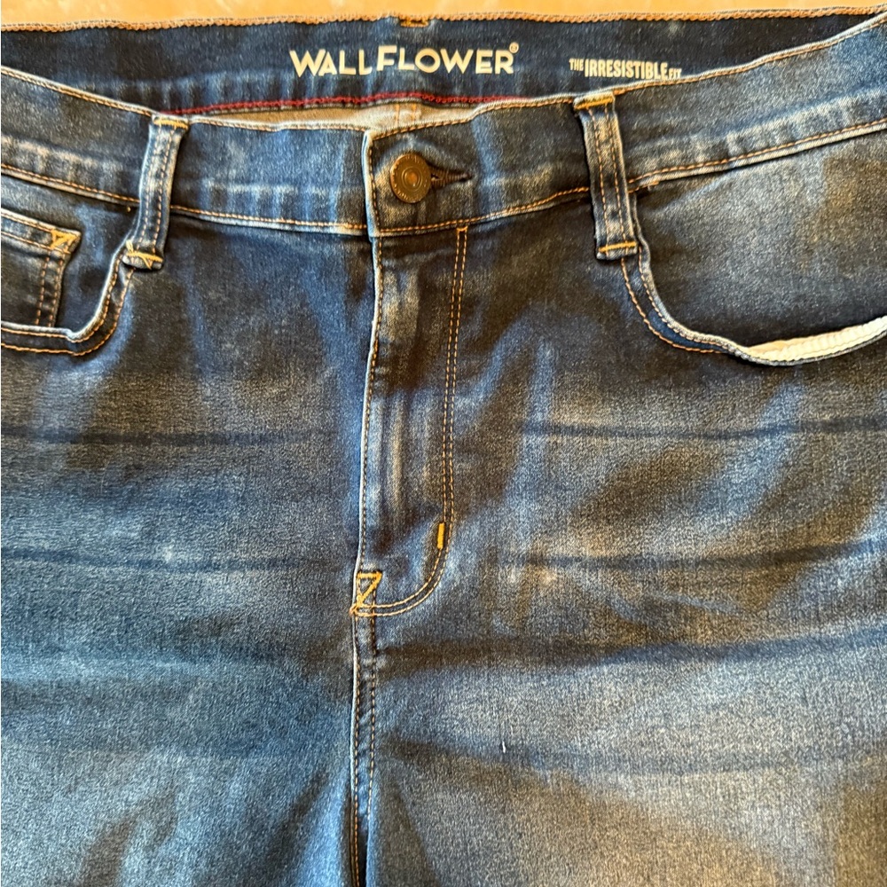WallFlower Women's Blue Jean Shorts 4.5” inseam